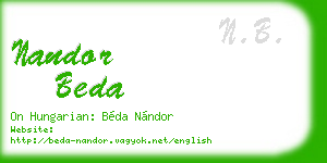 nandor beda business card