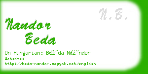 nandor beda business card